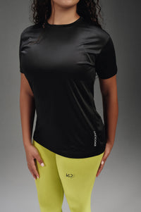 Active Cut - Half Sleeves Crew Neck T-Shirt - Black