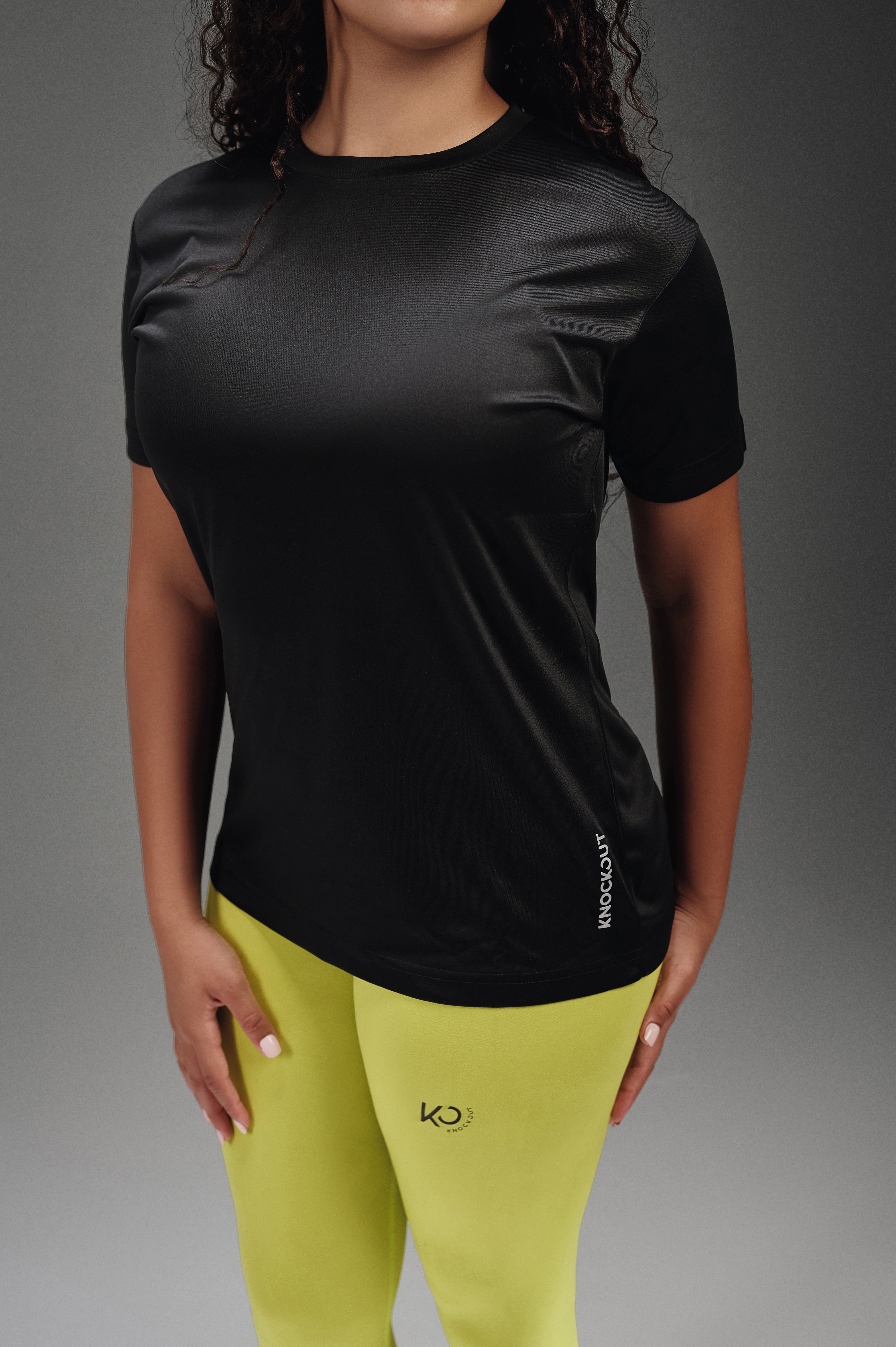 Active Cut - Half Sleeves Crew Neck T-Shirt - Black