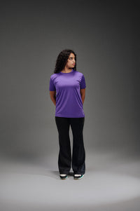 Active Cut - Half Sleeves Crew Neck T-Shirt - Purple