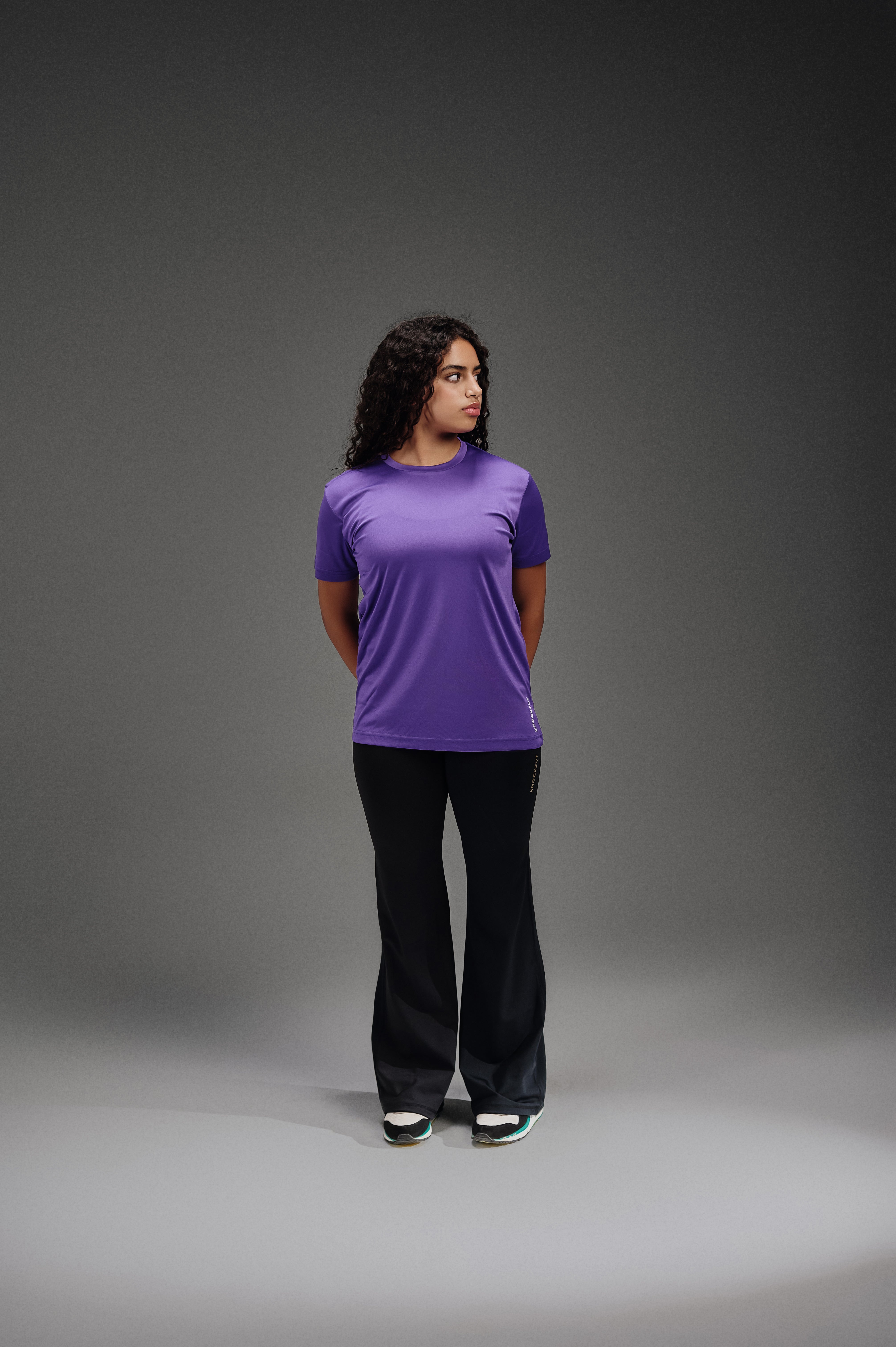 Active Cut - Half Sleeves Crew Neck T-Shirt - Purple