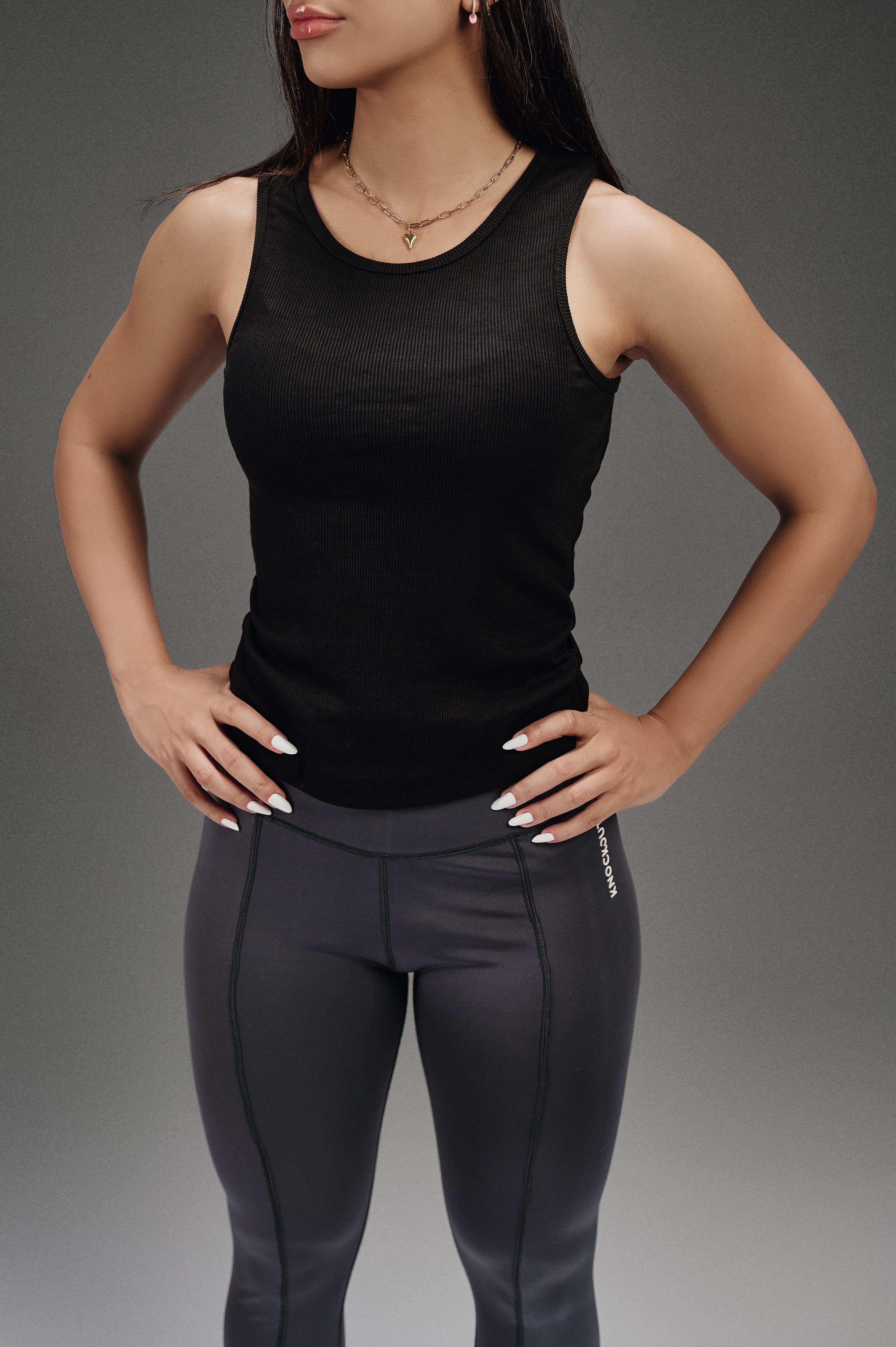 Sleeveless Ribbed Tank - Black
