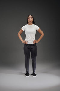 Fitted Half Sleeves Tee - White