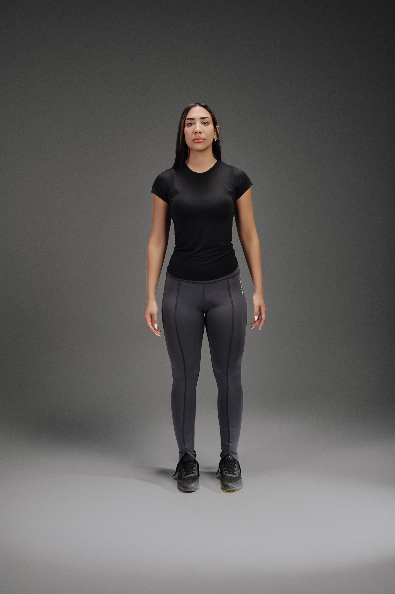 Open Leg Leggings - Dark Grey