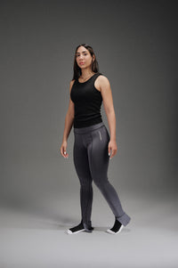 Open Leg Leggings - Dark Grey