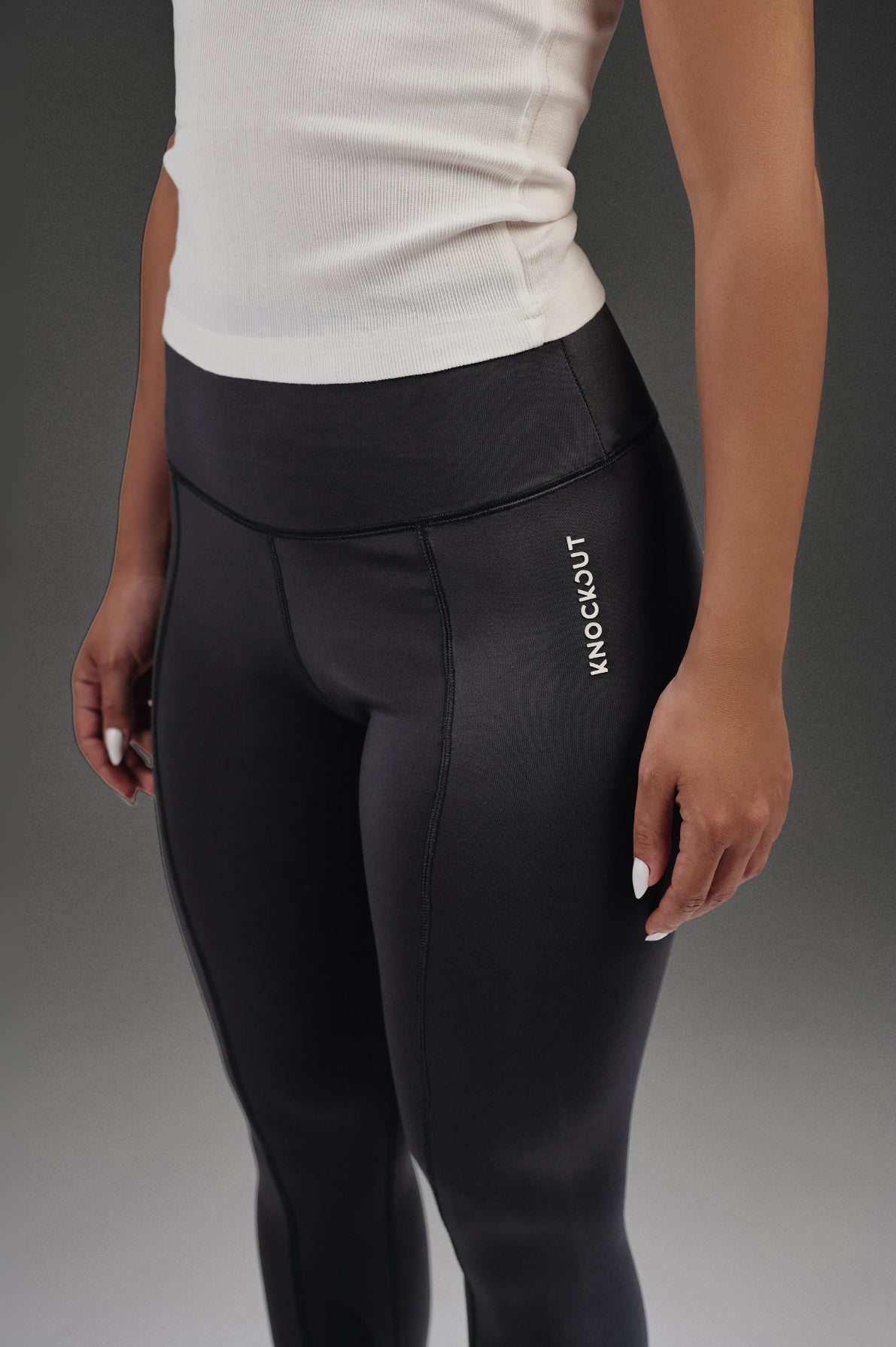 Open Leg Leggings - Dark Grey