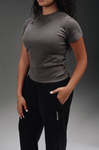 Ribbed Half Sleeves - Dark Grey