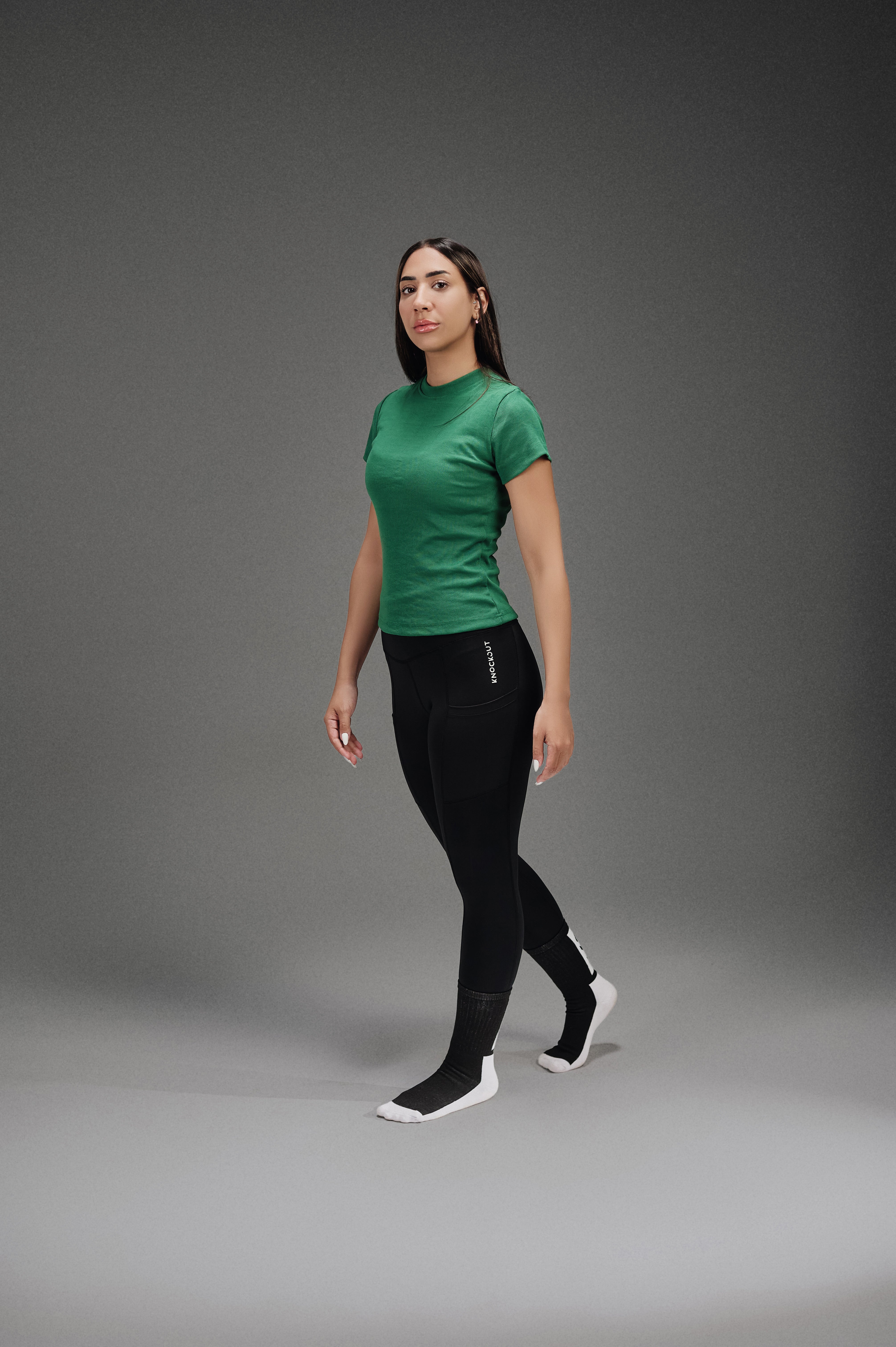 Ribbed Half Sleeves - Dark Green