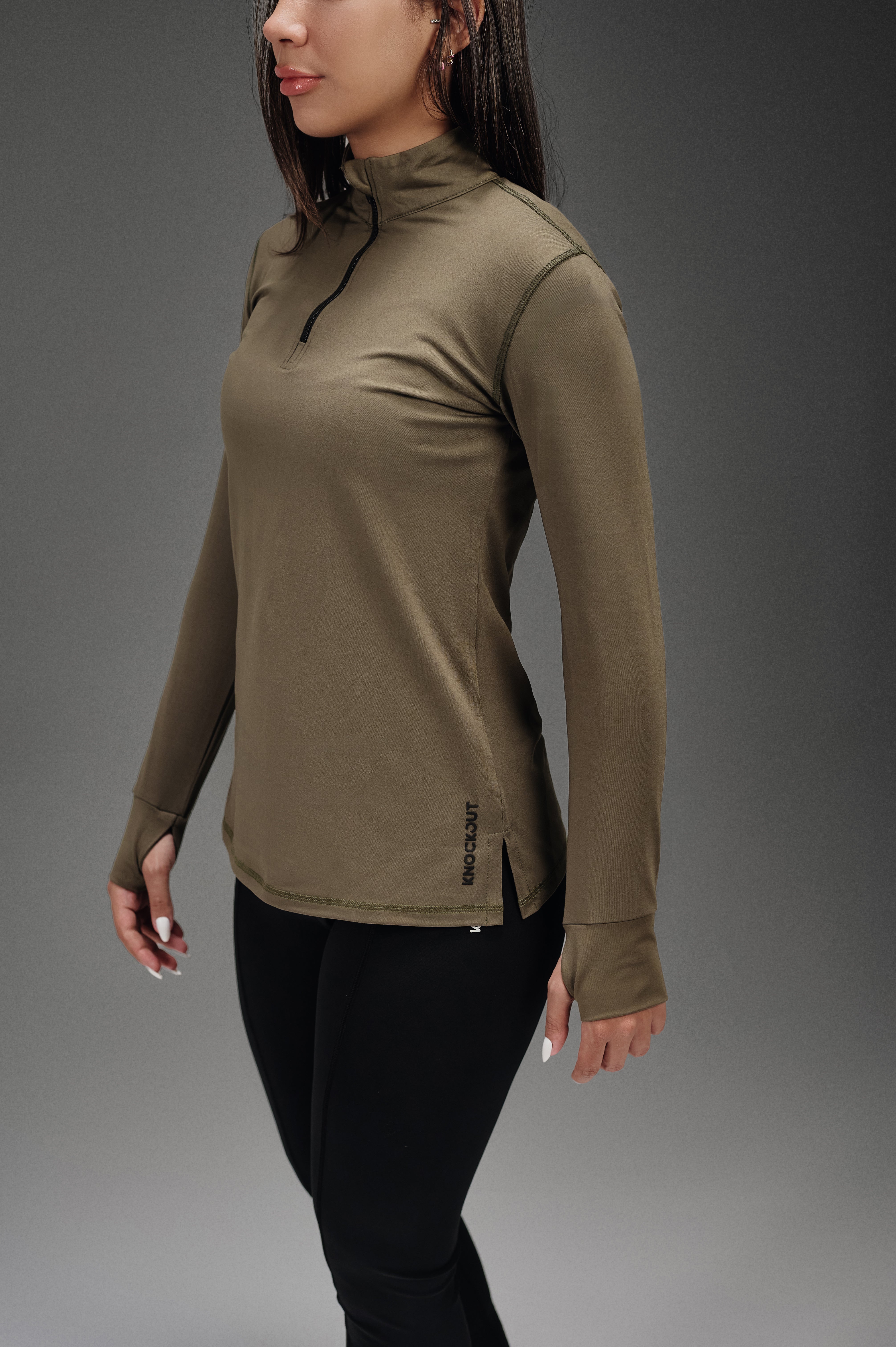 Powered Long Sleeves T-Shirt - Olive