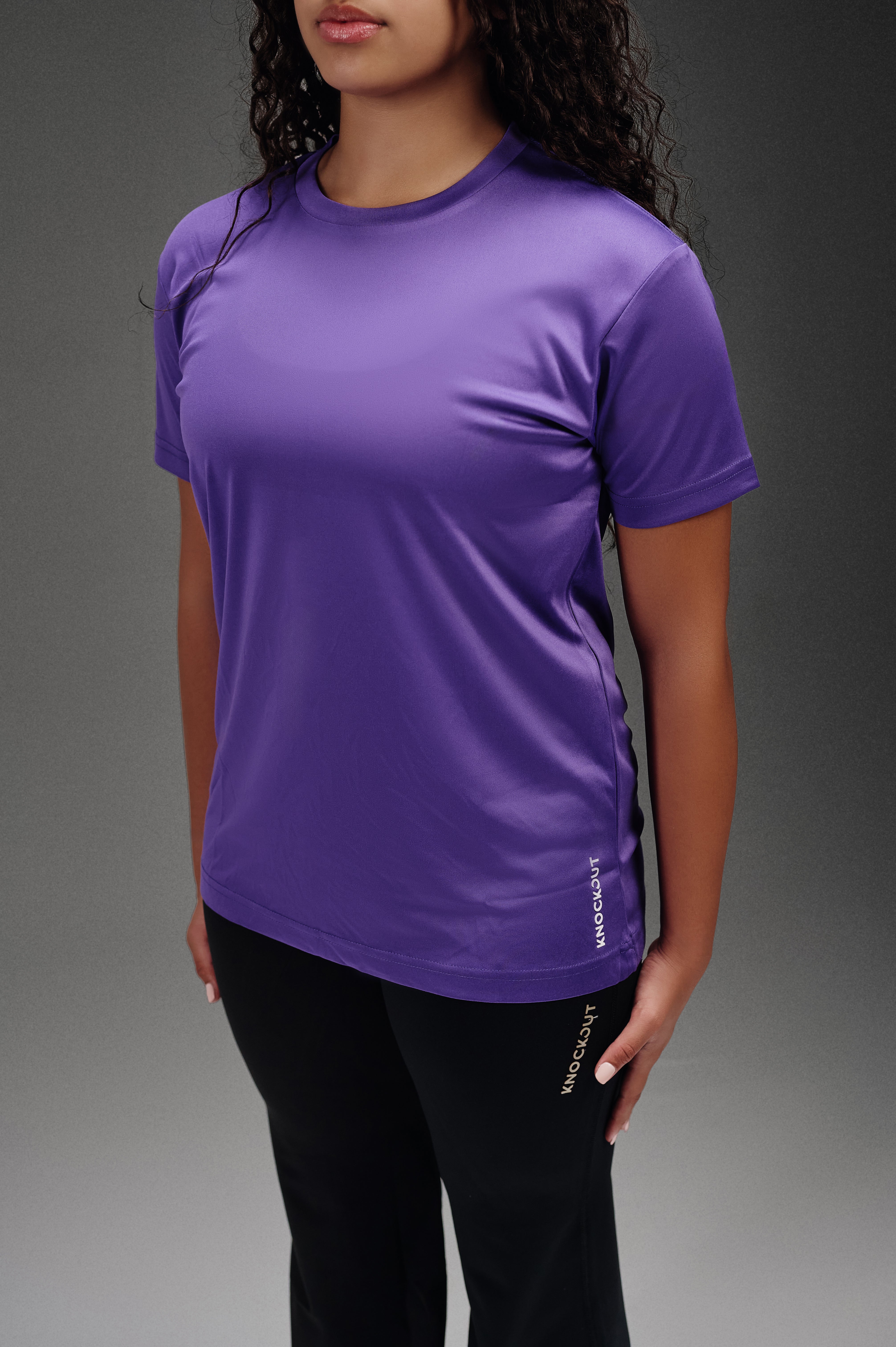 Active Cut - Half Sleeves Crew Neck T-Shirt - Purple