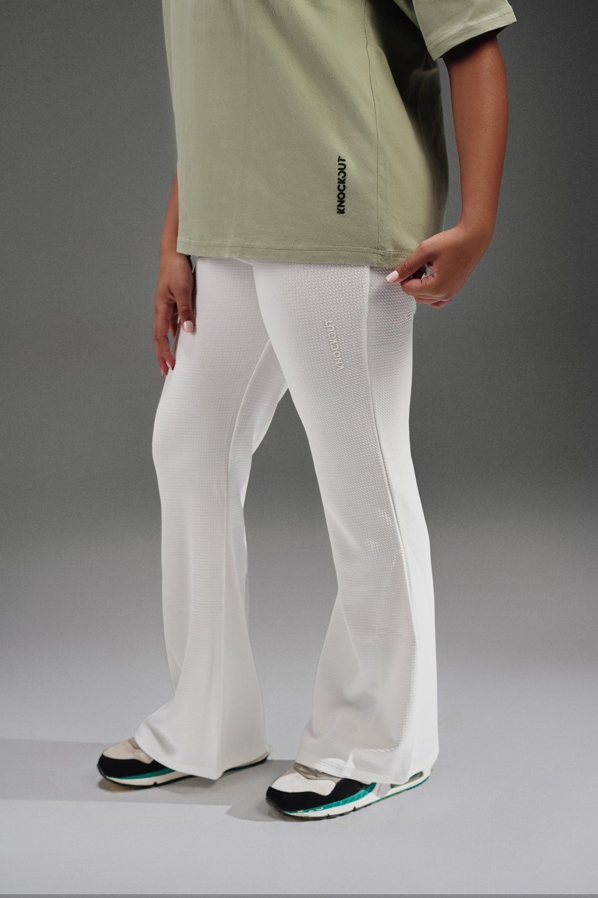 Flairish Patterned Leggings - White