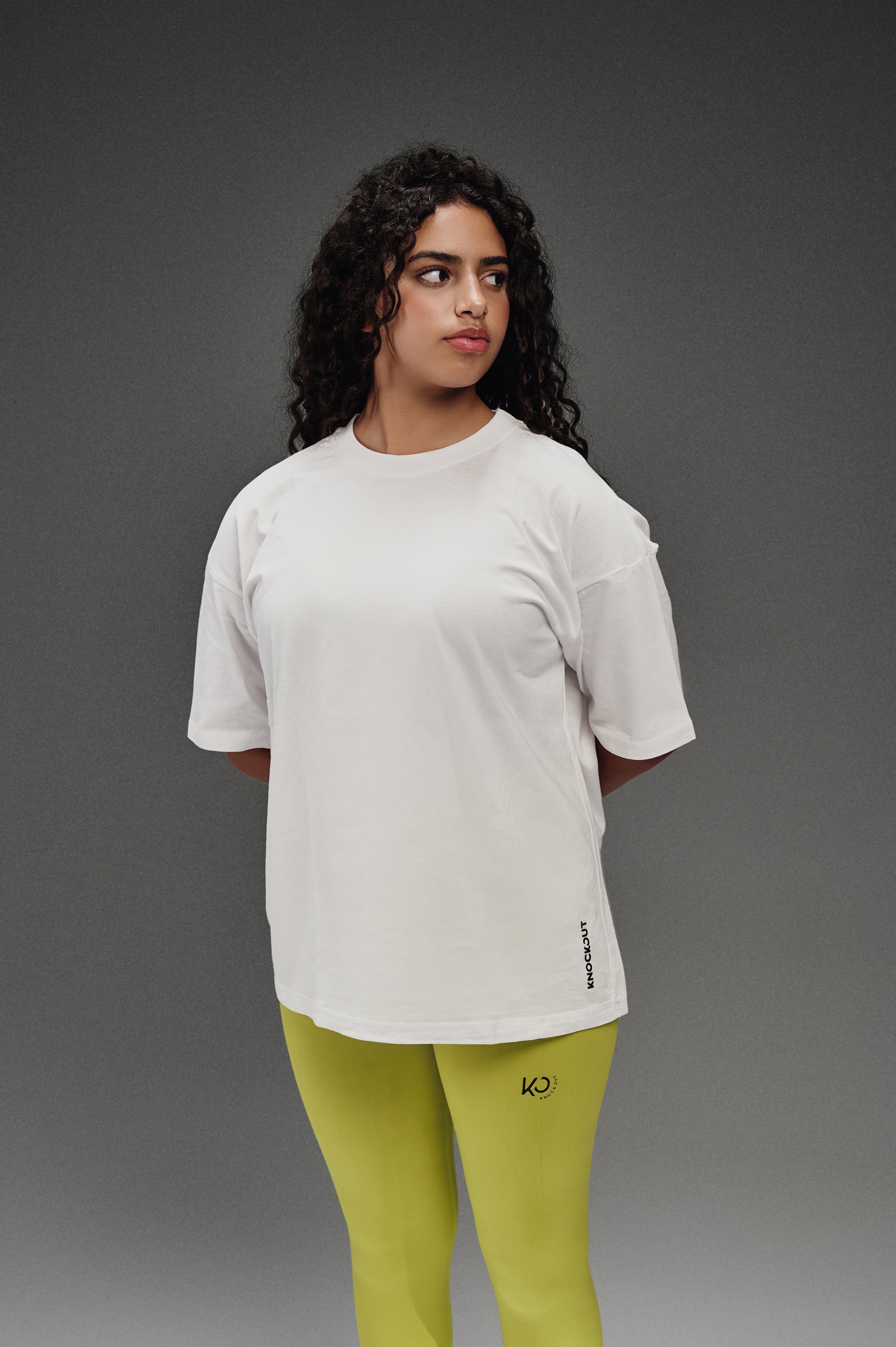 Over-Size Plain T-Shirt - White
