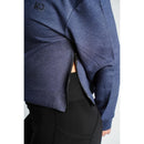 Comfy Cropped Long Sleeves with Sides Zipper - Blue