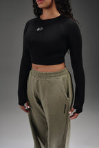 Flex Layer Top Cropped Long Sleeves - knockout