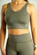 Sleeveless Crop Top - Olive