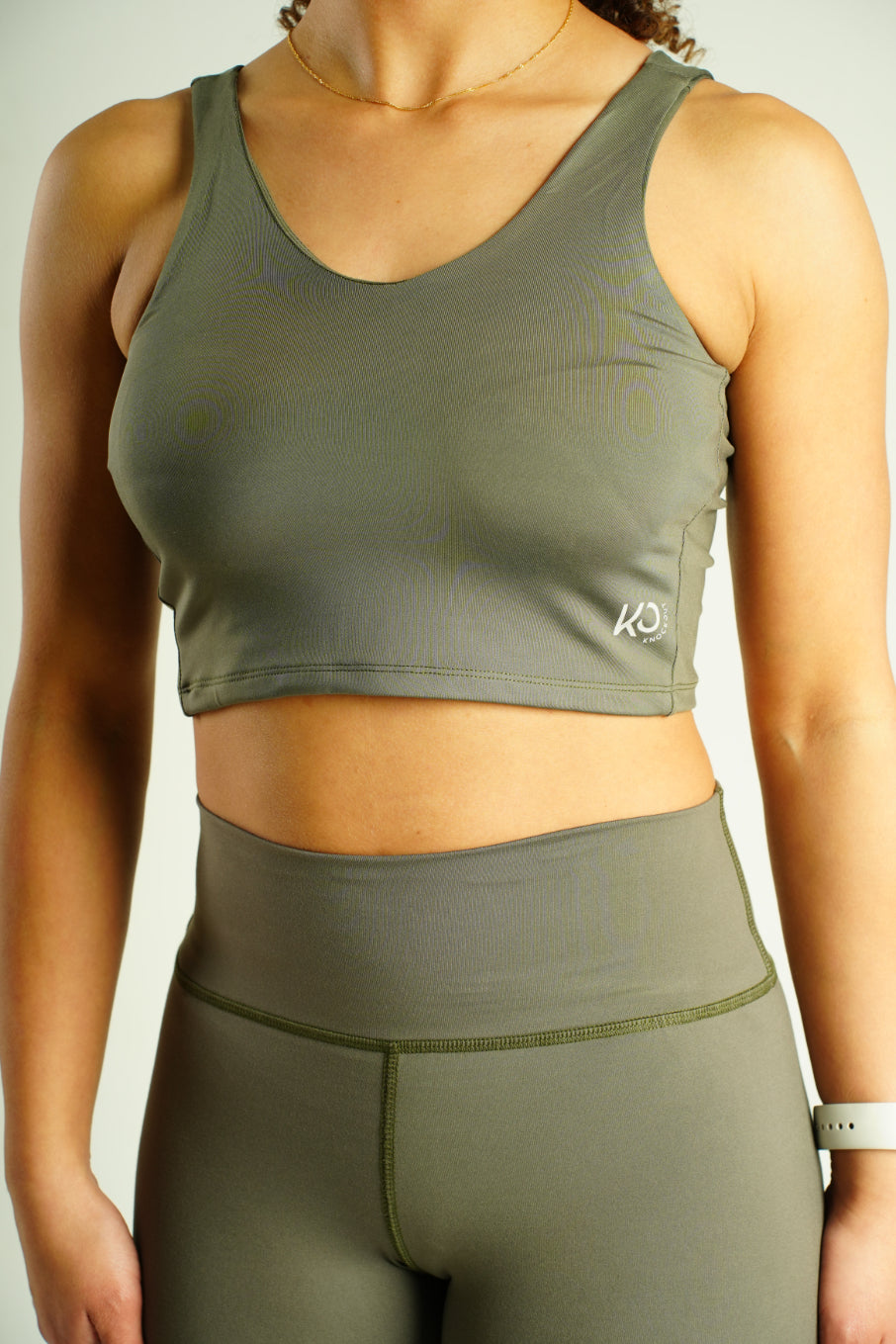 Sleeveless Crop Top - Olive