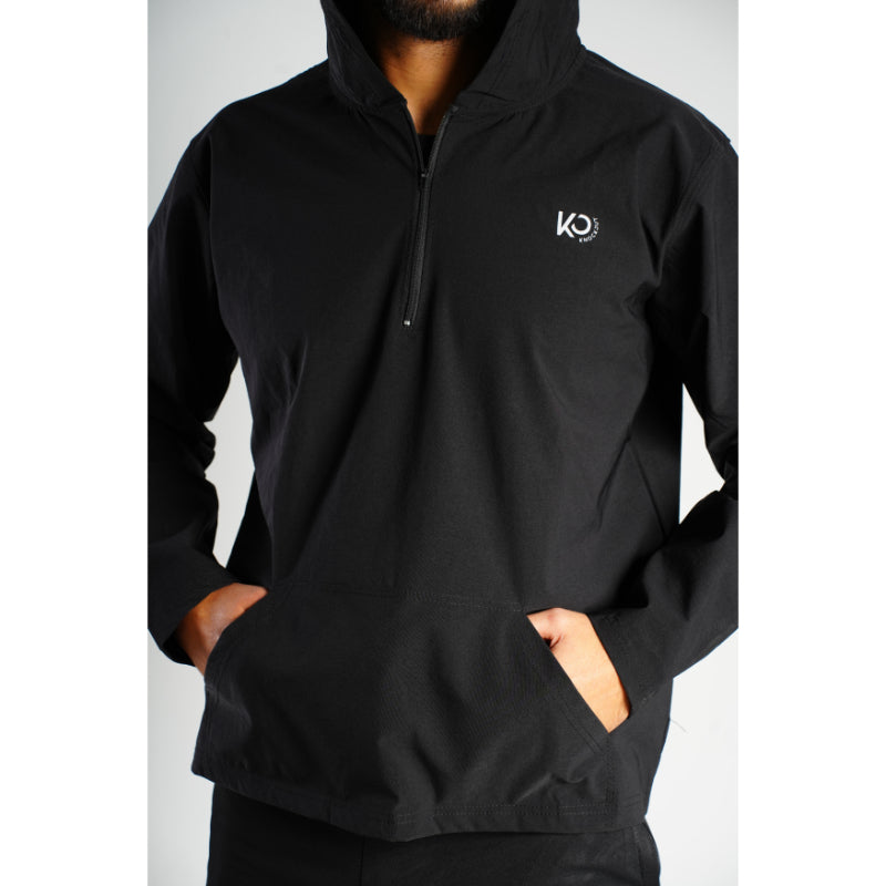 Water Proof Quarter Zipper Jacket - Black