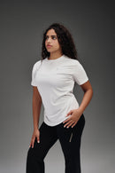 Active Cut - Half Sleeves Crew Neck T-Shirt - White