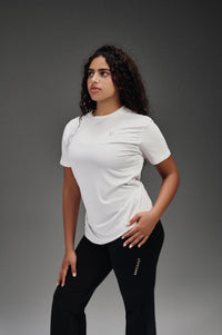 Active Cut - Half Sleeves Crew Neck T-Shirt - White